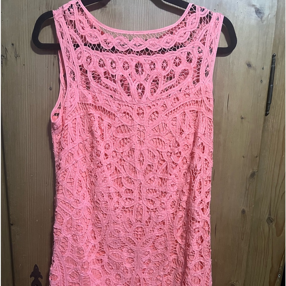 Lilly Pulitzer coral lace sleeveless dress